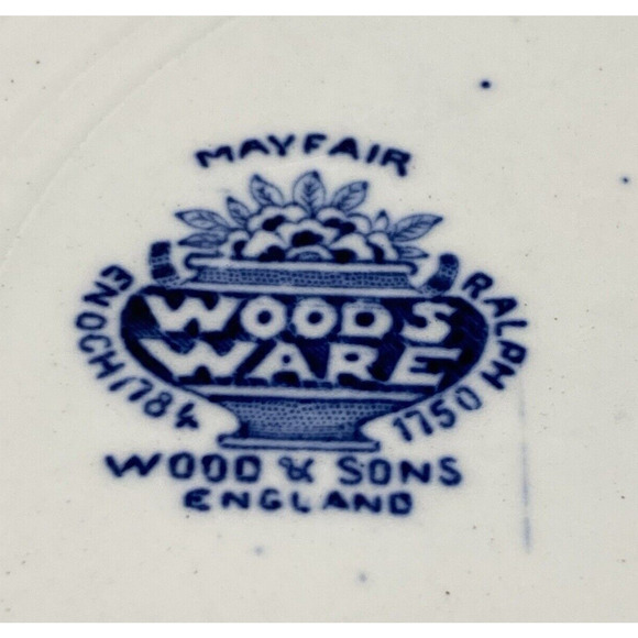 Vintage Woods Ware Made in England porcelain Mayfair salad plates set of 4 - Picture 4 of 6